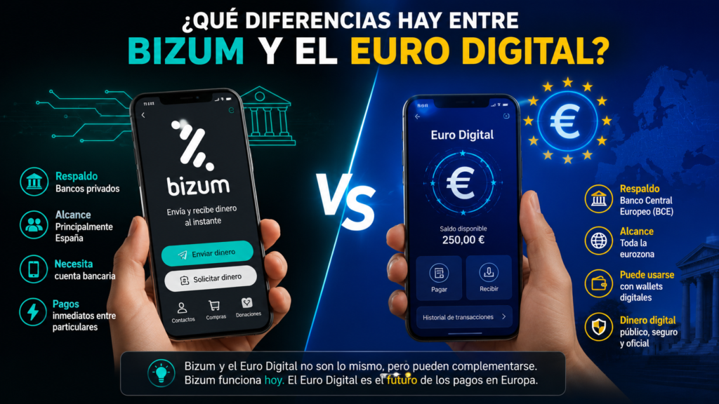 Comparativa entre Bizum y Euro Digital en pagos digitales europeos