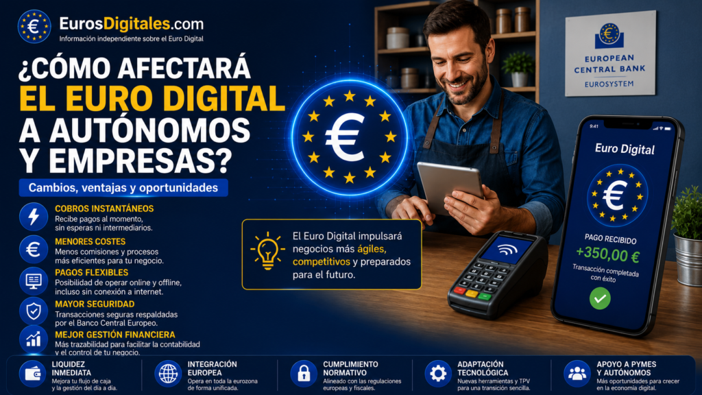 ¿Cómo afectará el Euro Digital a autónomos y empresas? Euro Digital para autónomos y empresas