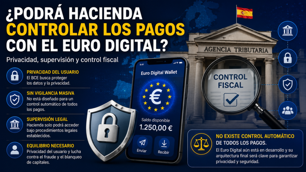 Control fiscal y privacidad del Euro Digital en Europa