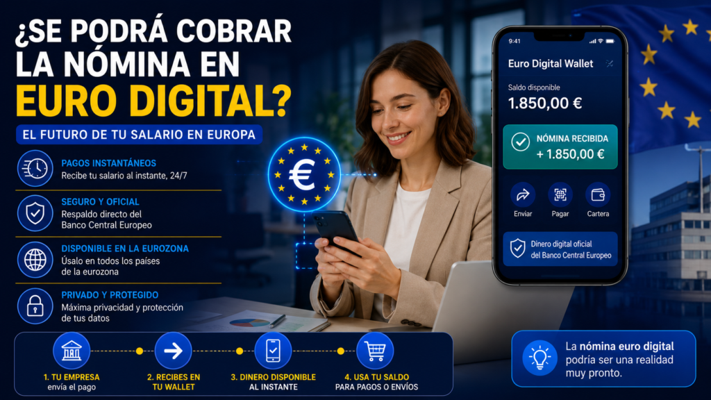 ¿Se podrá cobrar la nómina en Euro Digital? nomina euro digital